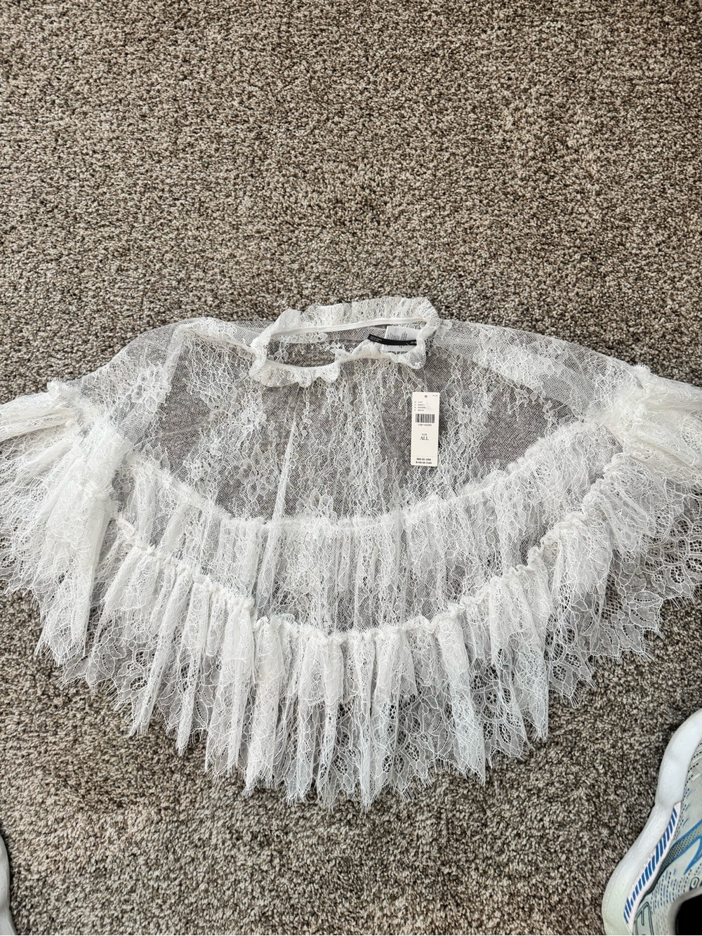 NWT Anthropologie White Lace poncho